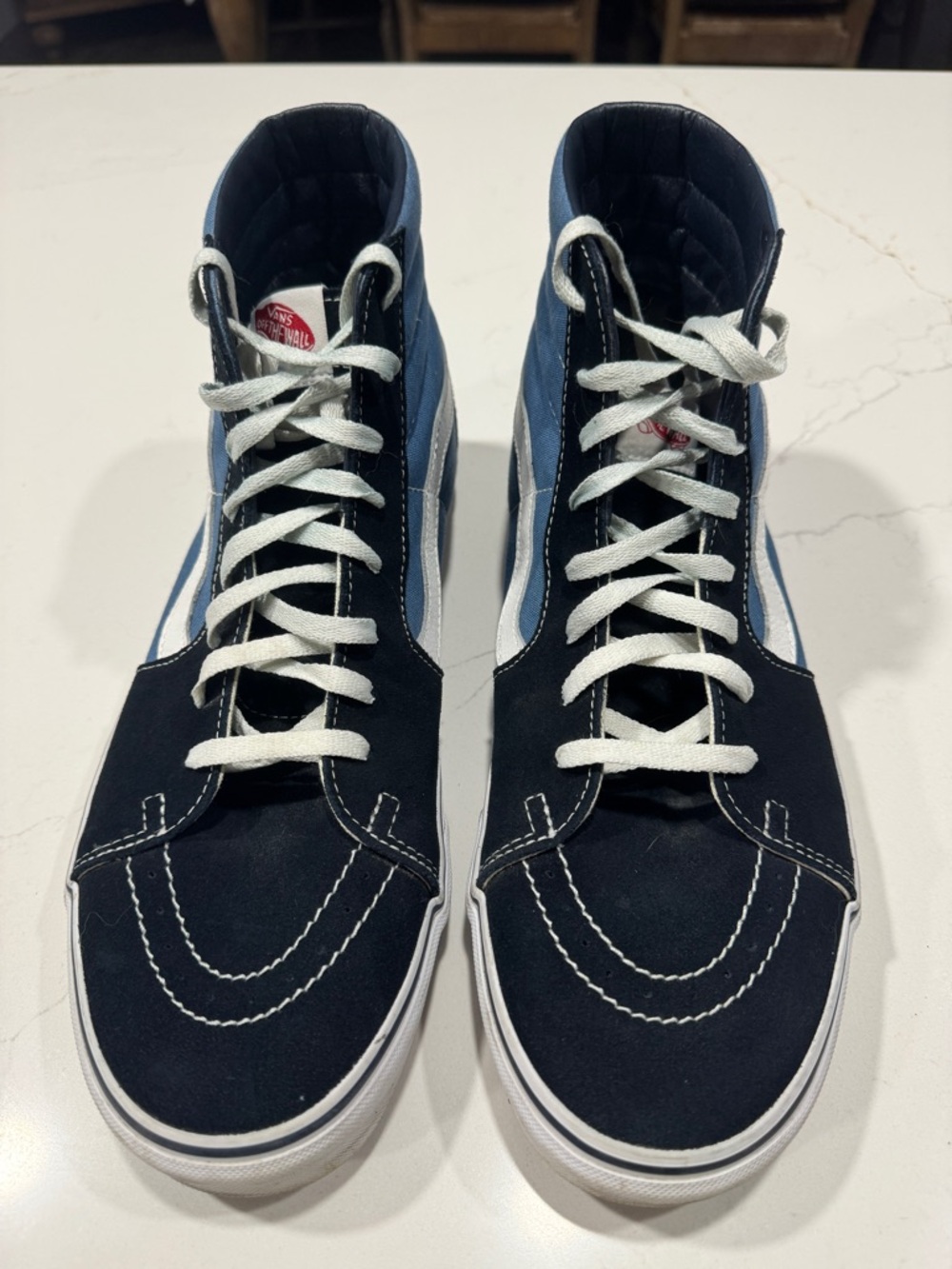 Vans Men’s High Top Sneakers in Black and Blue